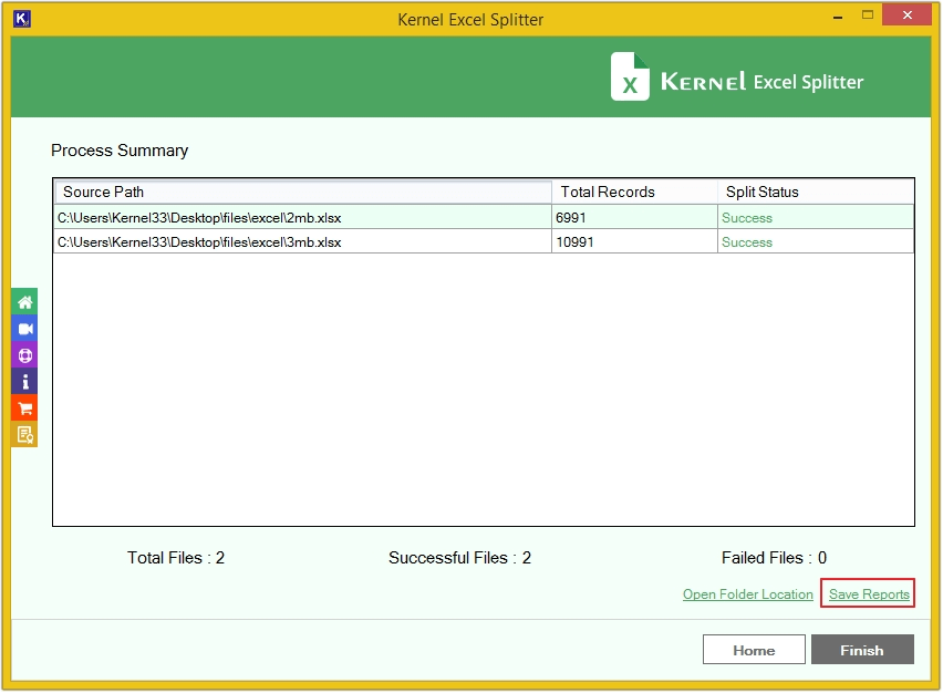 Click save reports