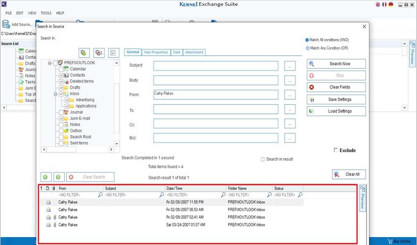 All the mail items of PST files will be fetched out successfully