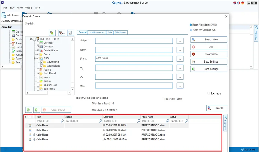 All the mail items of PST files will be fetched out successfully