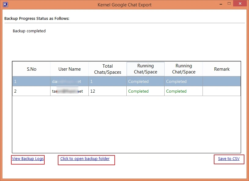 Check the Backup logs and Save to CSV
