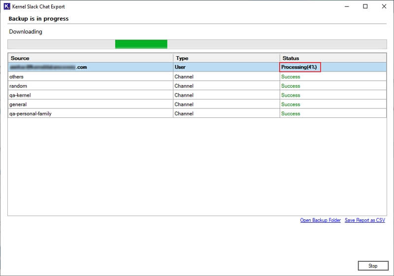 show live backup status
