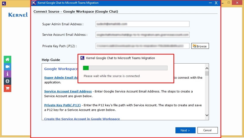 Fetching the Google Chat Users accounts