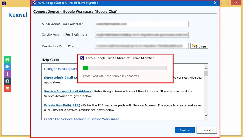 Fetching the Google Chat Users accounts