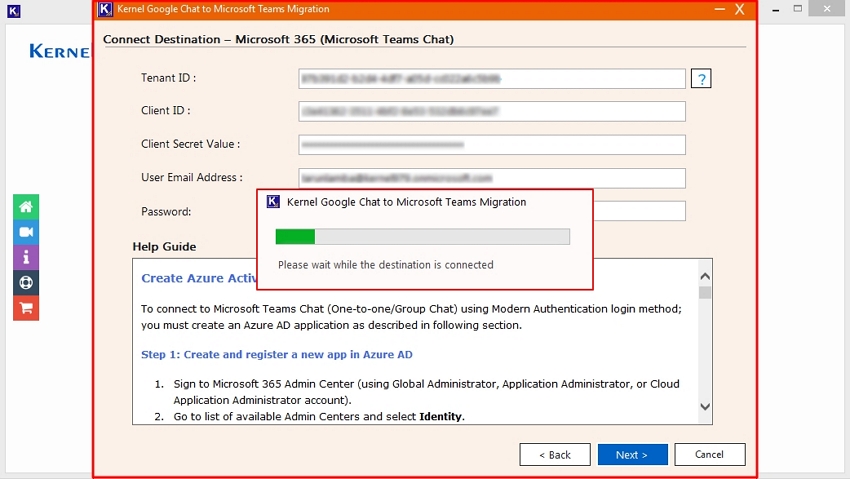 Mapping the destination Microsoft 365 account