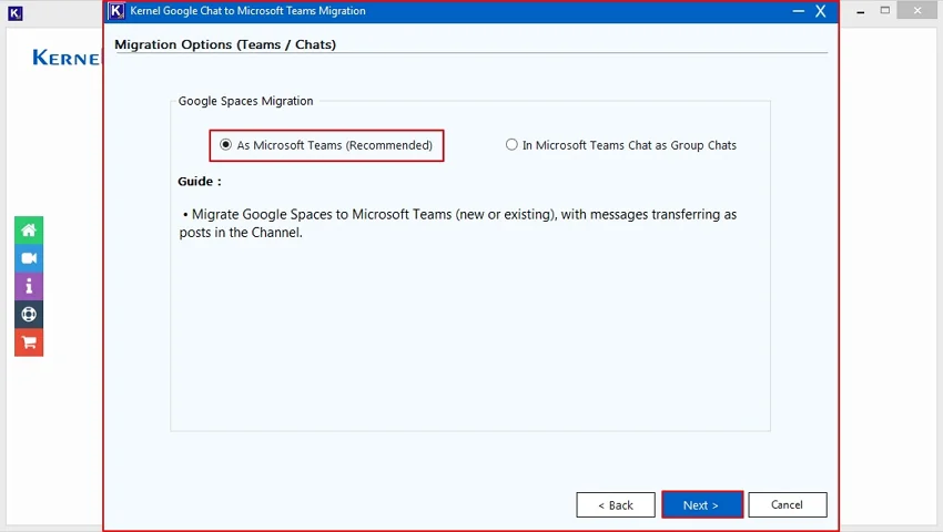For migrating Google Chat Spaces as Microsoft Teams