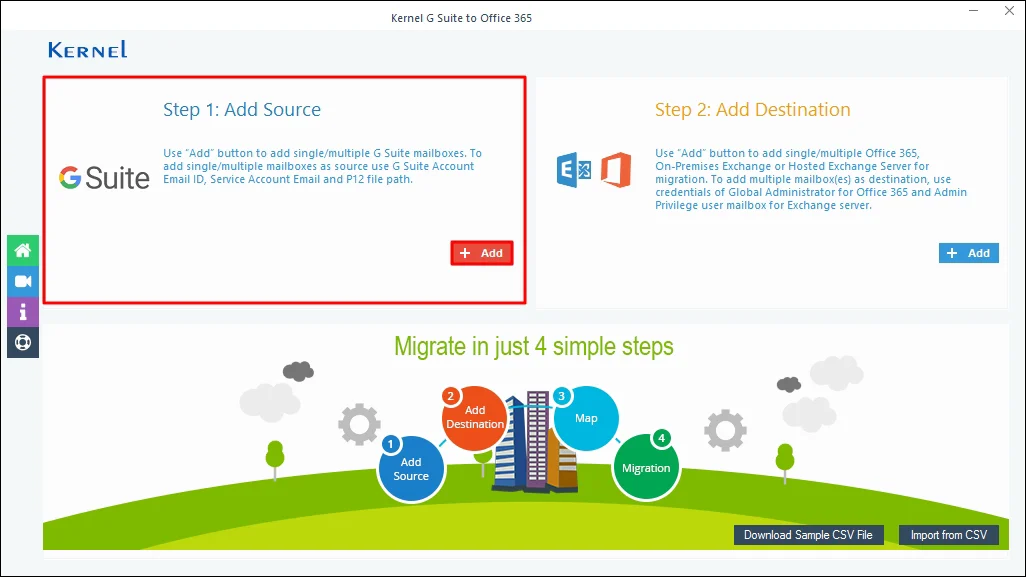 Click on Add button in Add Source pane