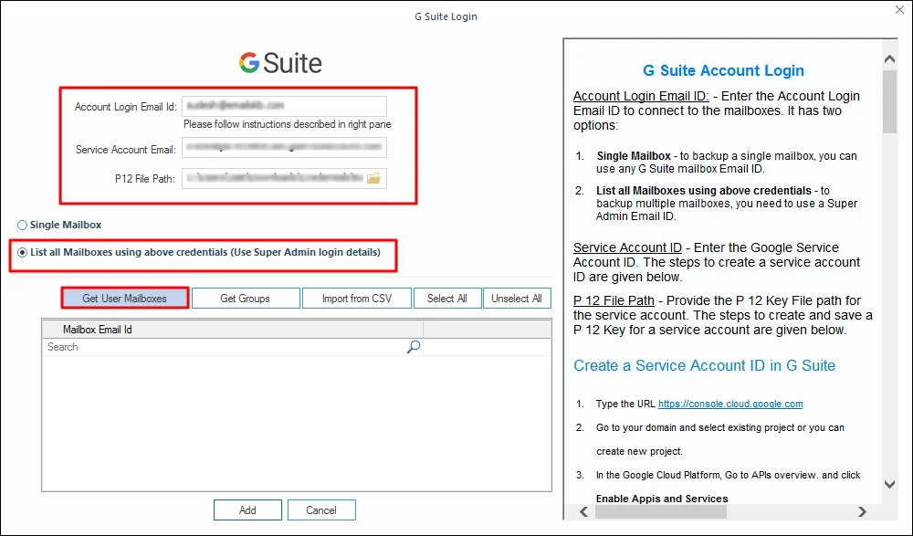 Enter G Suite Login detail