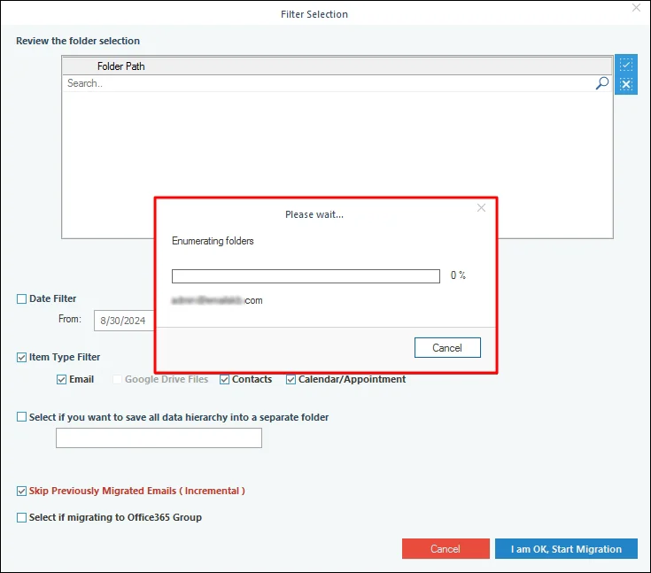 Enumerating folders