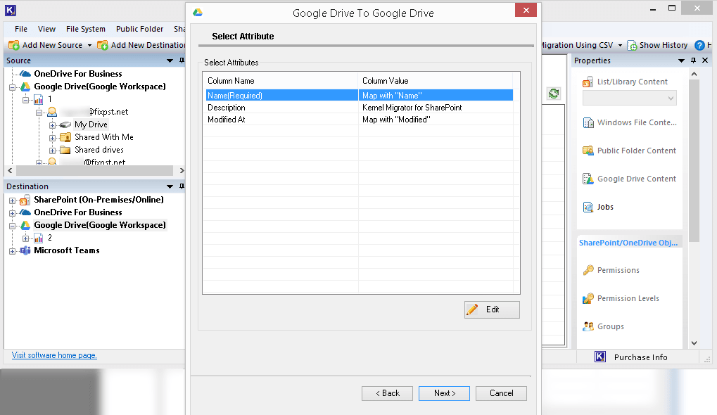 Adding the desired filter options for specific data migration.