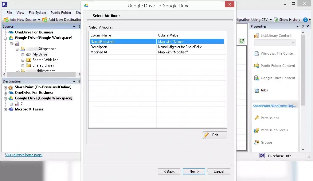 Adding the desired filter options for specific data migration.