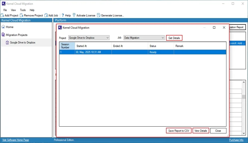 click on Save Report to CSV.