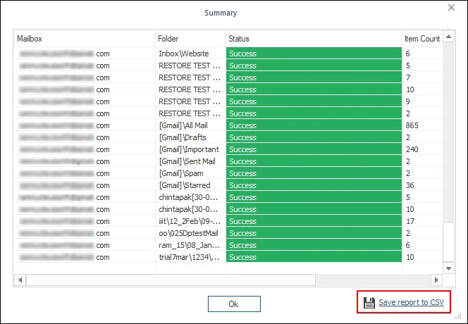 Save report to CSV