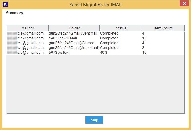 IMAP migration is running.