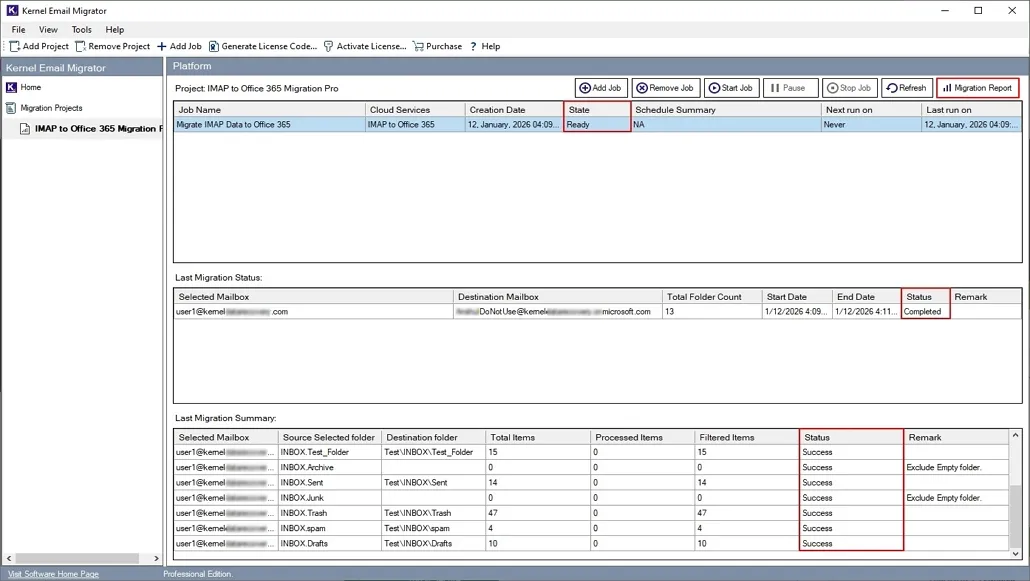 lick on the Migration Report