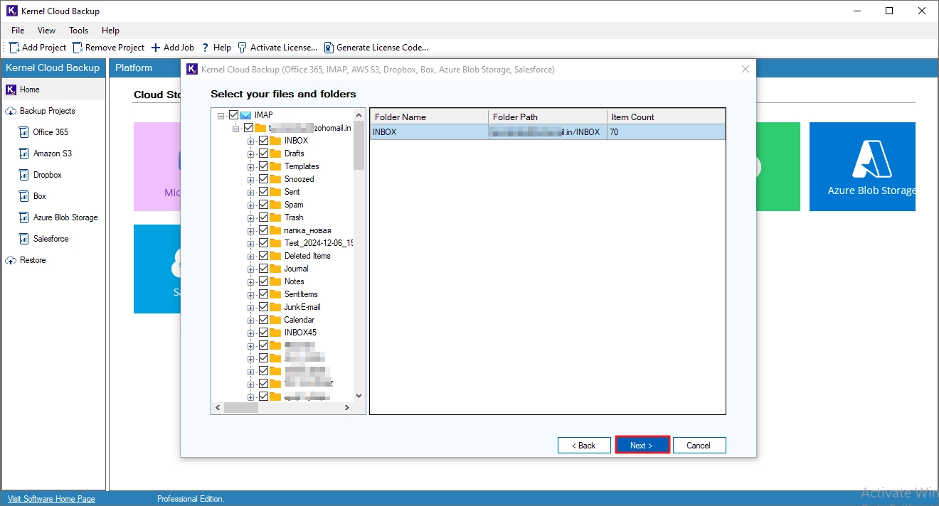 Backup IMAP Mailboxes