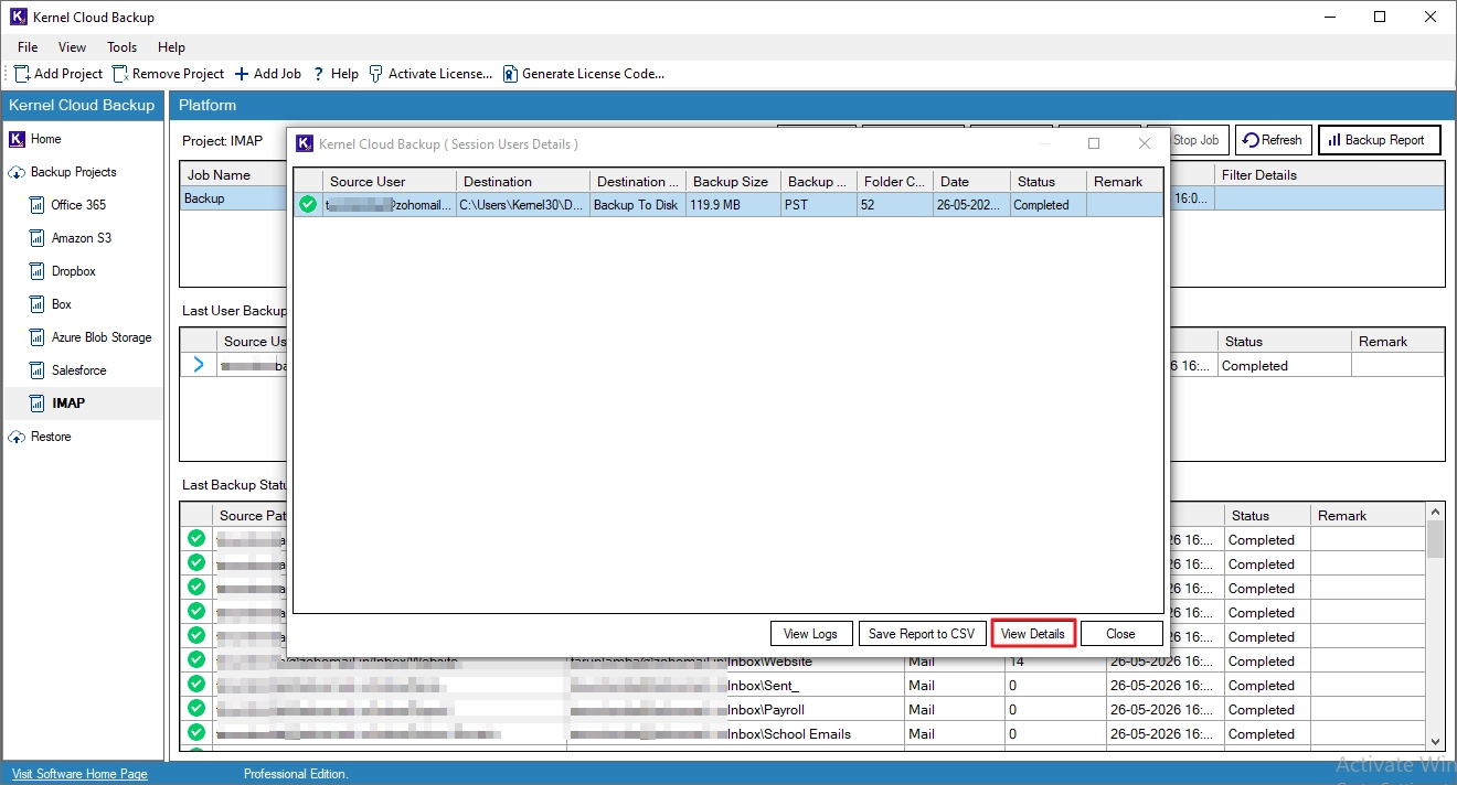 Backup IMAP Mailboxes
