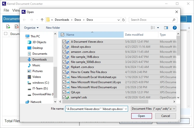 select file