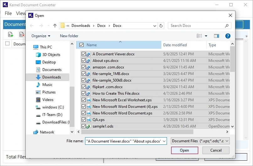 select file