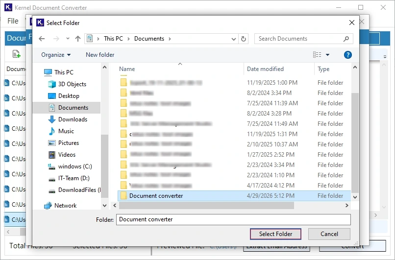 tap select folder