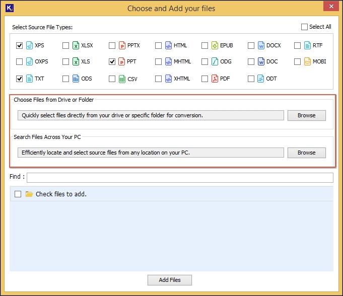 add single files or folder