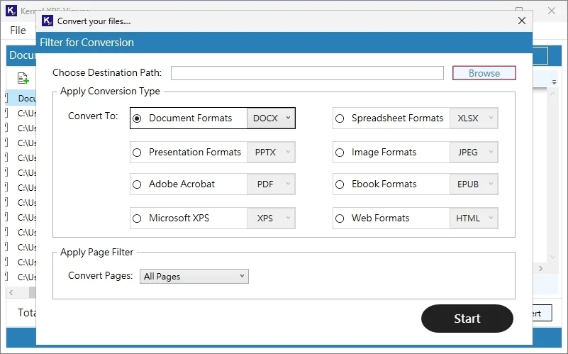 Tap on Browse to provide the saving location