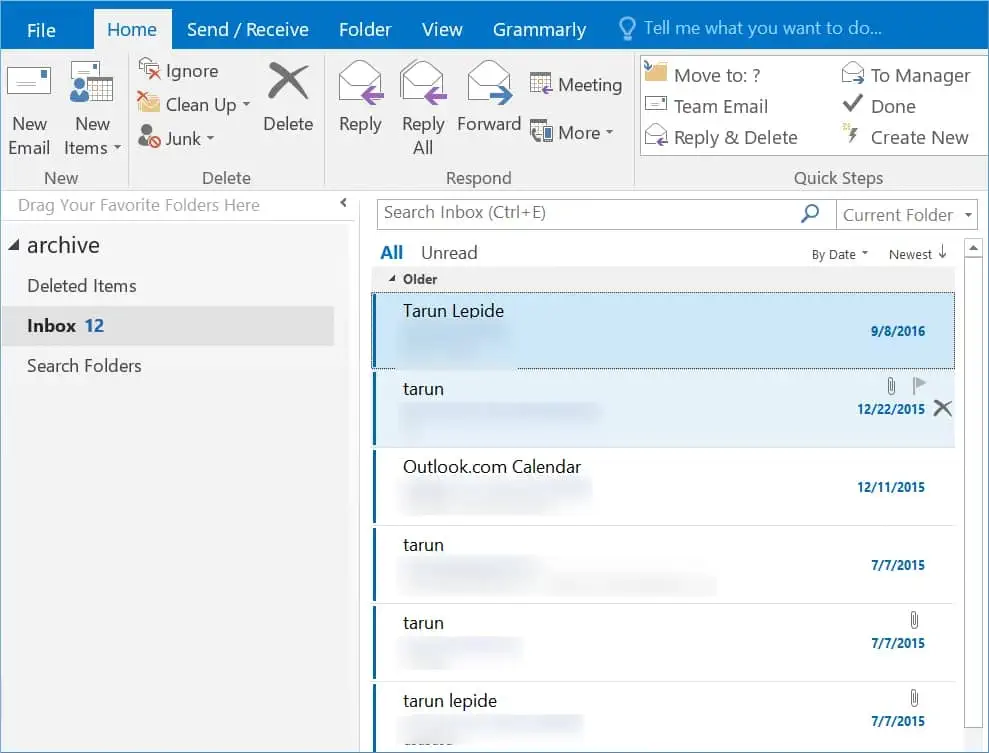 Import the PST file into Outlook