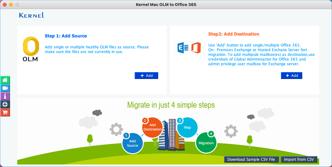Star Kernel Mac OLM to Office 365 software and click add on source