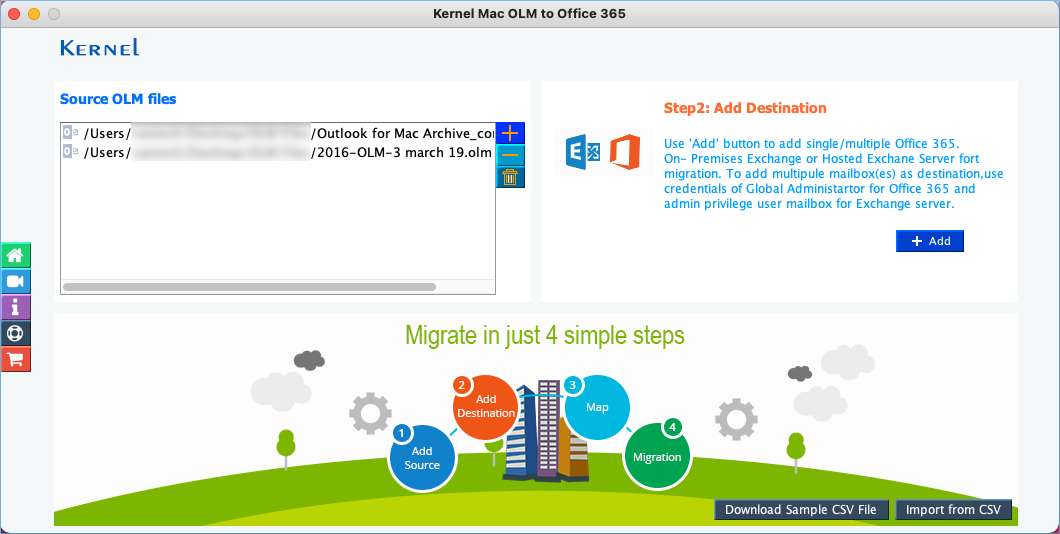 After selecting the OLM file, click Set Filter and Migrate