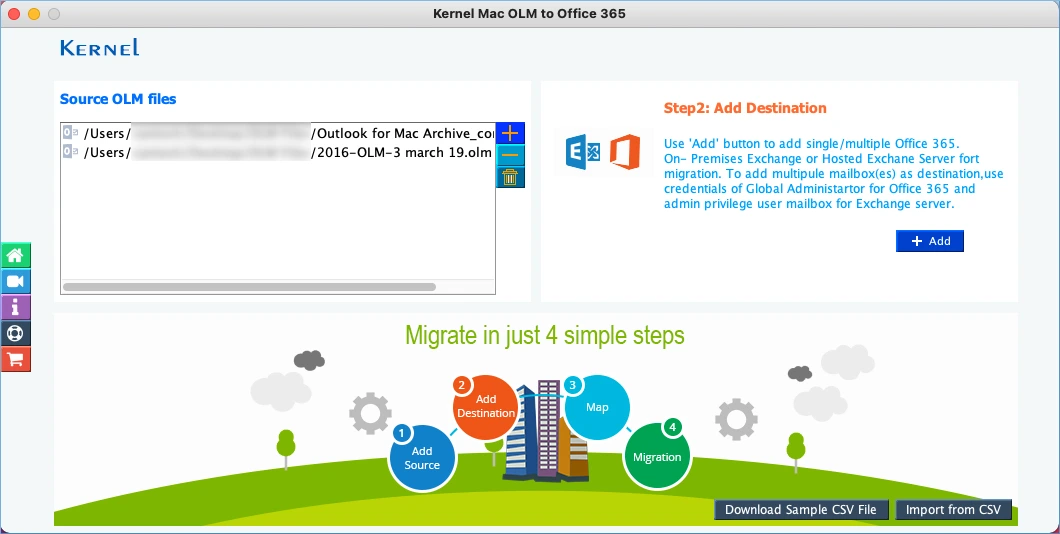 After selecting the OLM file, click Set Filter and Migrate