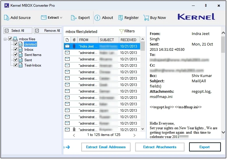 Click on Export option