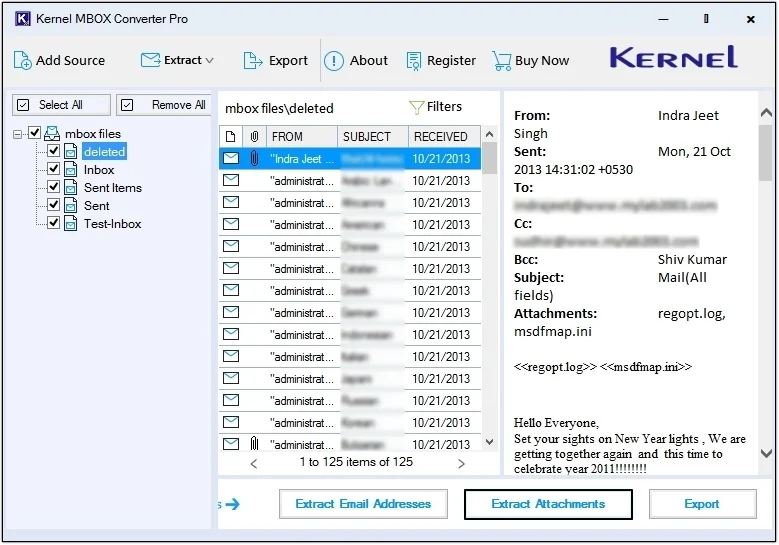 Click on Export option