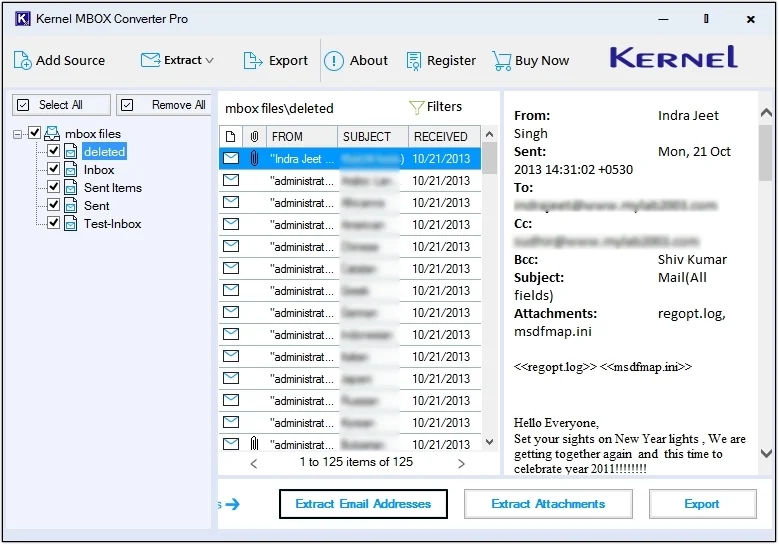 Click on Export option