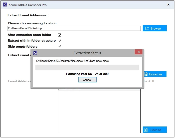 Click on Export option