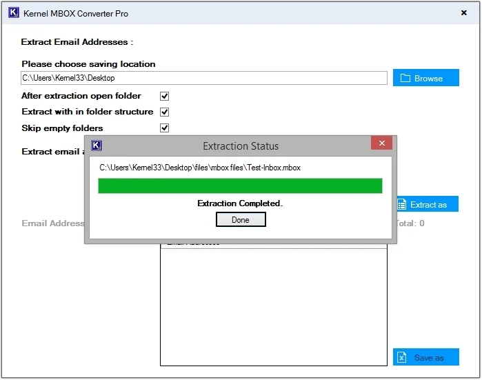 Click on Export option