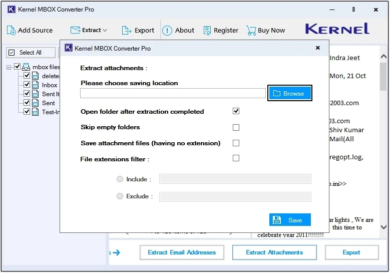 Click on Export option