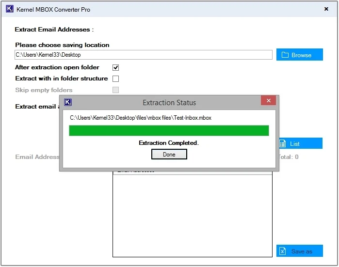 Click on Export option