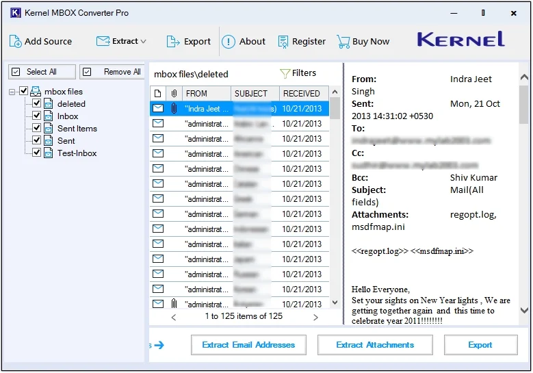 Click on Export option