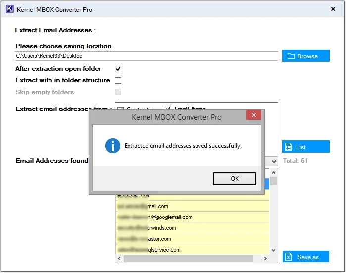 Click on Export option