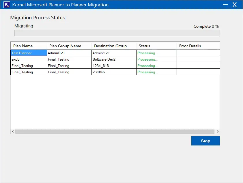 see the progress status