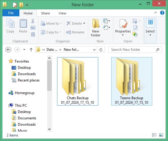 Click on the location link to open backup saved 