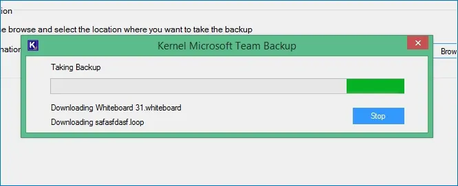 Now backup process begins