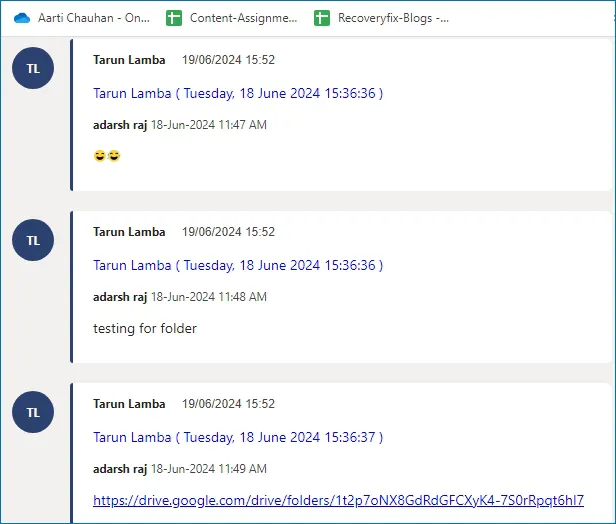 chat will open after you backup Microsoft Teams Chat
