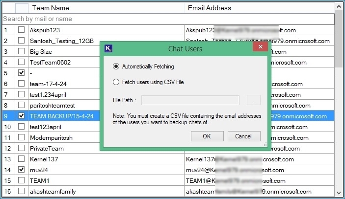 Add a CSV file to add bulk users or click to add Automatically
