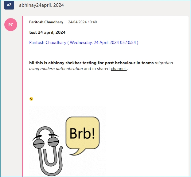 look saved posts in MS Teams backup 