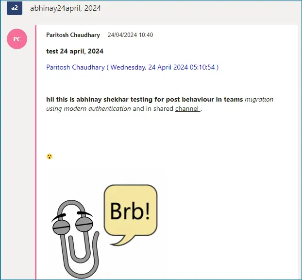 look saved posts in MS Teams backup 