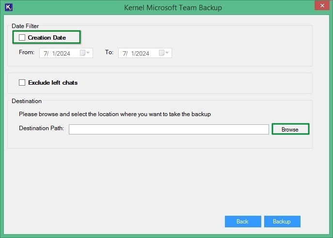 Data filter option