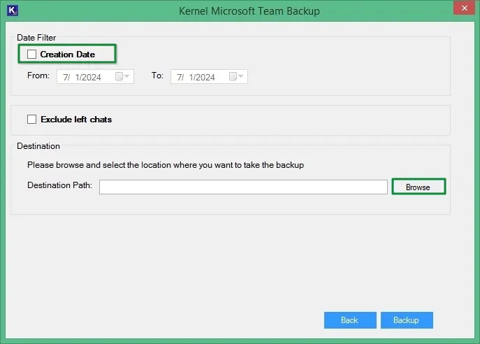 Data filter option