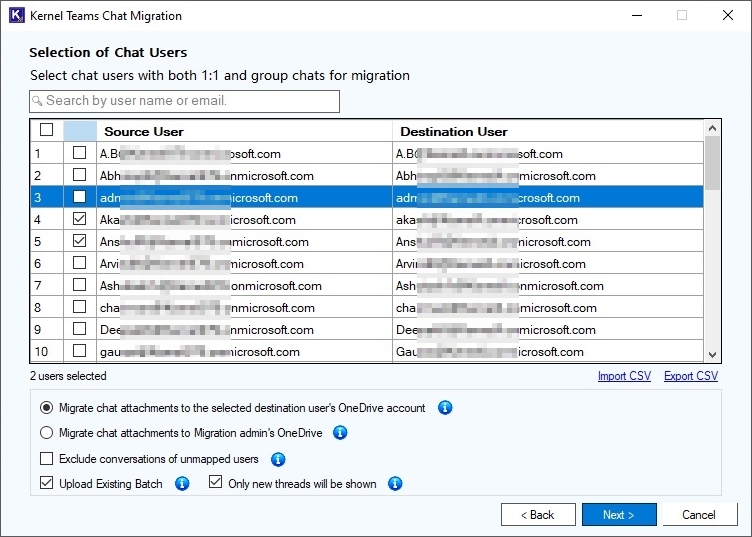 Select the option Migrate Self Chat