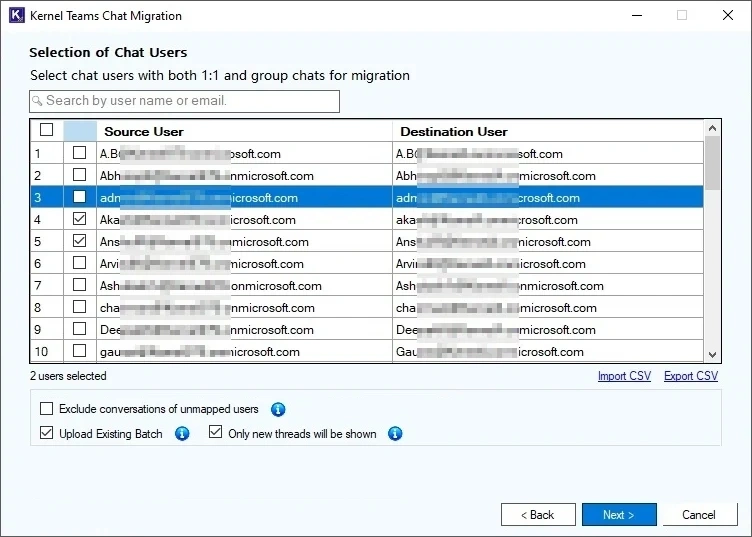 Select the option Migrate Self Chat
