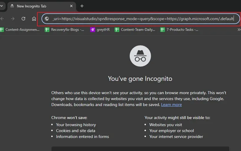 paste the same URL in browser